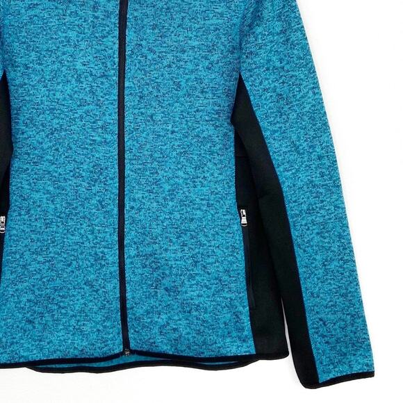 Andrew Marc Womens Full Zip Jacket Sweatshirt Athleisure Medium Teal Black - Picture 6 of 10